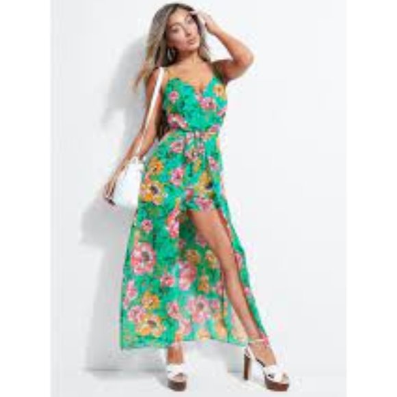 NWOT Guess Floral-Print Wrap Romper - Picture 5 of 11